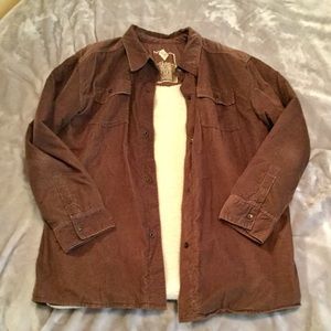 PRANA FLEECE LINED SHIRT JACKET.